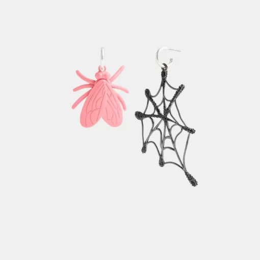 Coach Fly Web Mismatch Earrings Jewelry Women Silver Multicolor