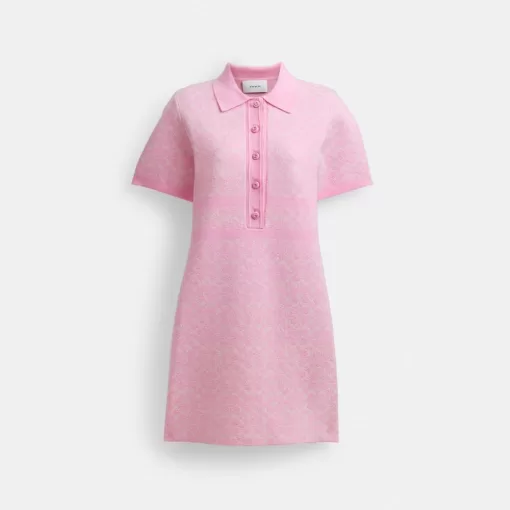 Coach Polo Sweater Dress Dress Women Pink