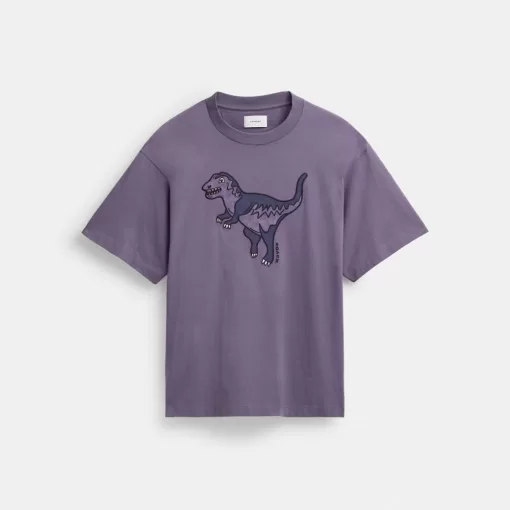 Coach Rexy T Shirt In Organic Cotton Tops Men Purple