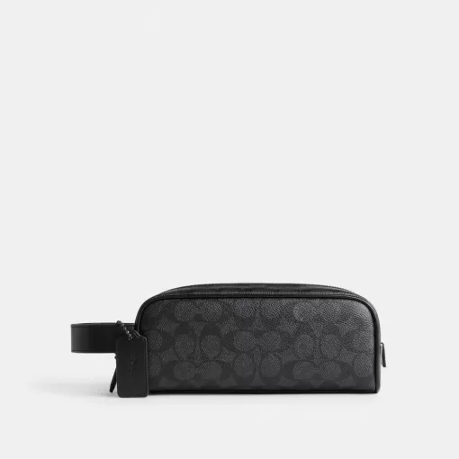 Coach Travel Kit In Signature Canvas Holdall Men’s Grey