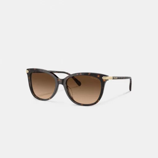 Coach Wrap Around Hangtag Square Sunglasses Eyewear Women Multicolor